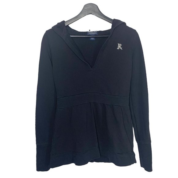 Vintage Tops - Vintage Y2K Polo Ralph Lauren Black Hooded Long Sleeve Sweater Top Medium